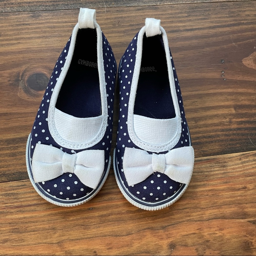 Gymboree girls flats polka dot with bow
